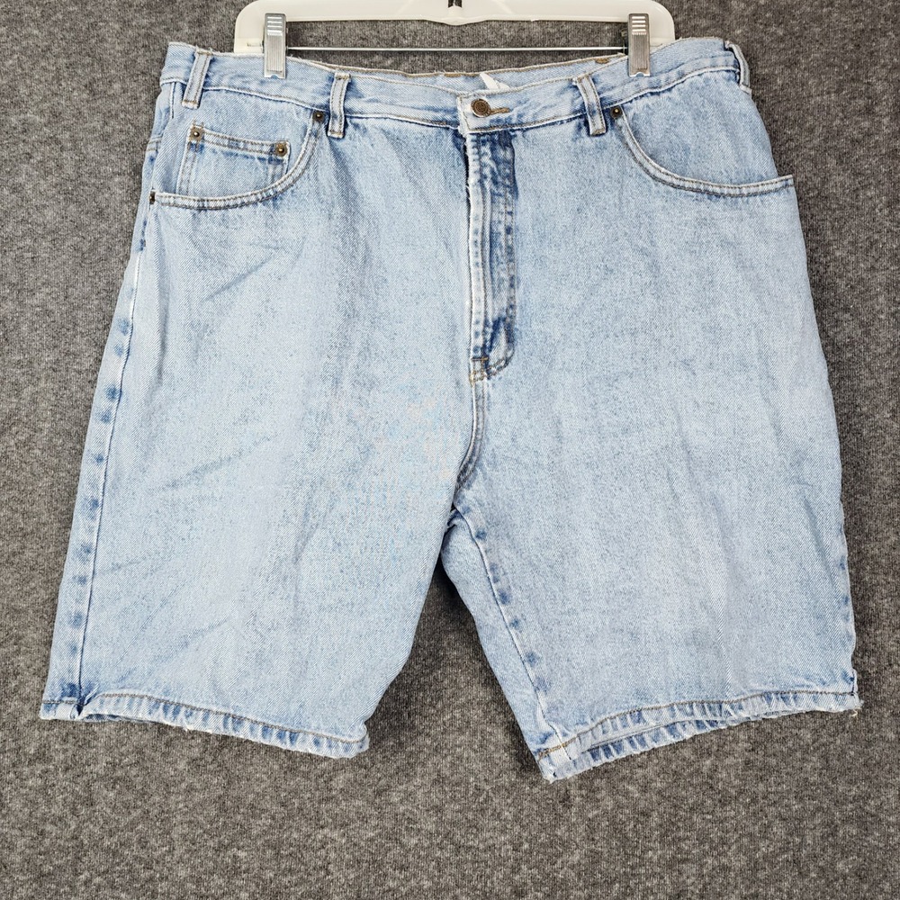 Saugatuck Denim Shorts Mens 40 Light Blue Wash 100% Cotton Relaxed Fit 90s Style